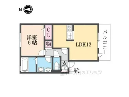 アンソレイエ星和台(1LDK/2階)の間取り写真