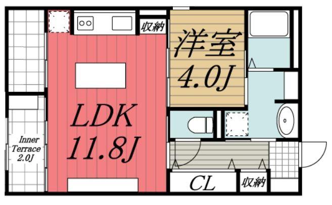 パークエステート I(1LDK/2階)の間取り写真