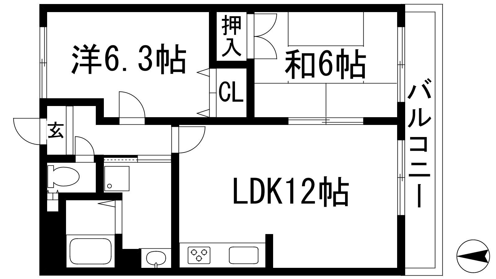 グレース21(2LDK/1階)の間取り写真