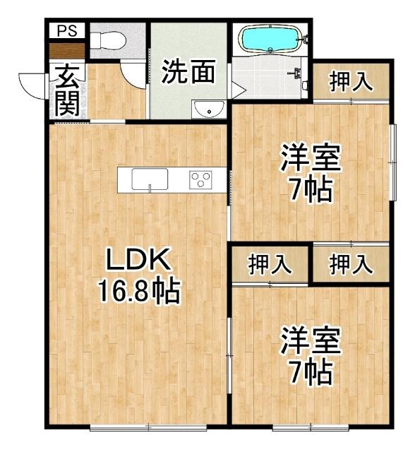 HAKKA(2LDK/2階)の間取り写真