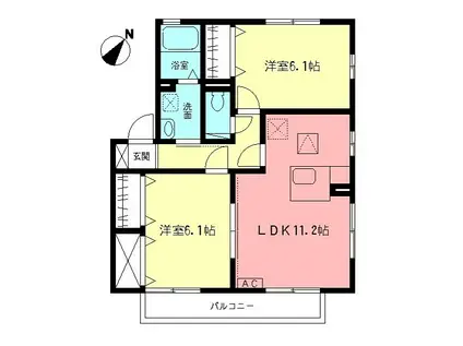 セディアパル(2LDK/1階)の間取り写真