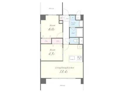 ALUNA千歳船橋ーアルーナ千歳船橋ー(2LDK/5階)の間取り写真
