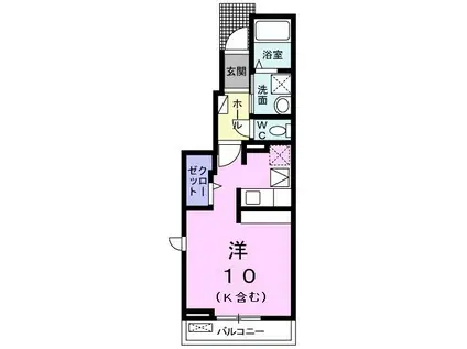 ミクキ コノモト(ワンルーム/1階)の間取り写真