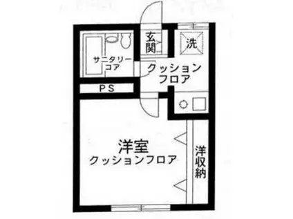 コンフォール城南(1K/1階)の間取り写真