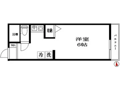 ヴェルドミール(1K/1階)の間取り写真
