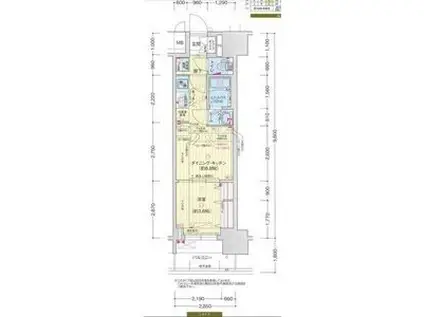 プレサンスジェネ上前津(1DK/4階)の間取り写真