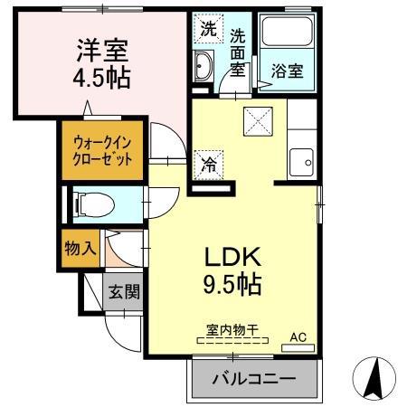 グランシャトーA(1LDK/1階)の間取り写真
