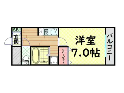 カレッジハイツ百舌鳥(1K/4階)の間取り写真