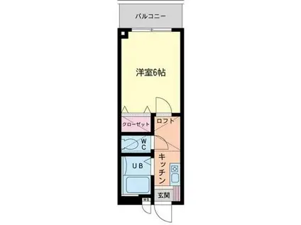 ヒバリーヒルズ(1K/2階)の間取り写真