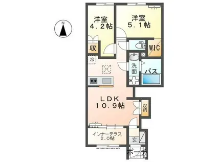 笠松町中野M様アパート(2LDK/1階)の間取り写真