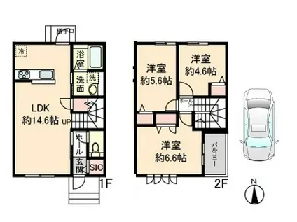 グランド ノードII(3LDK/1階)の間取り写真