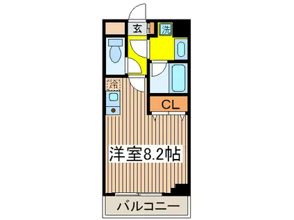 ヴェルティーレ府中(ワンルーム/2階)の間取り写真