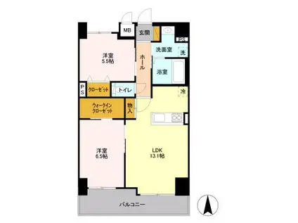 フロンティア・コンフォート研究学園(2LDK/8階)の間取り写真