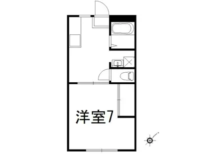 カーサ湘南(1DK/1階)の間取り写真
