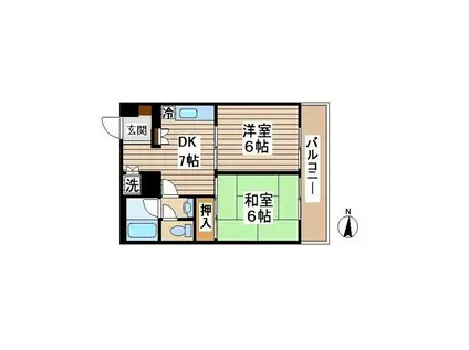 グリーン大泉2(2DK/2階)の間取り写真