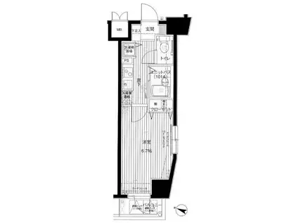 メインステージ西麻布2(1K/9階)の間取り写真
