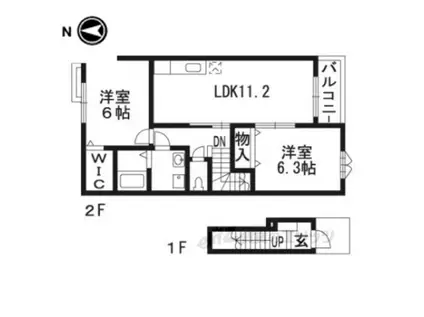 VICTRIA(2LDK/2階)の間取り写真