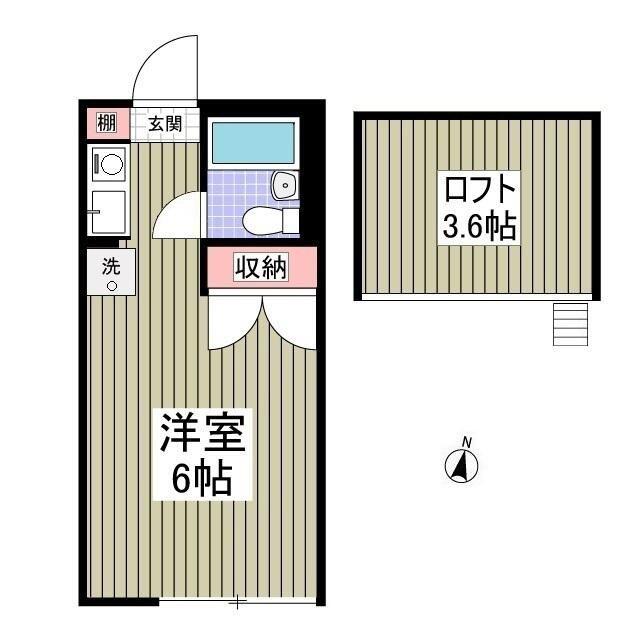 サニ-サイド三田南 A(ワンルーム/1階)の間取り写真