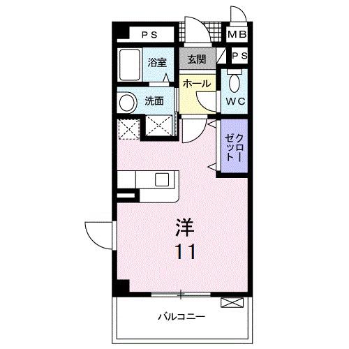 マーベラス(ワンルーム/3階)の間取り写真