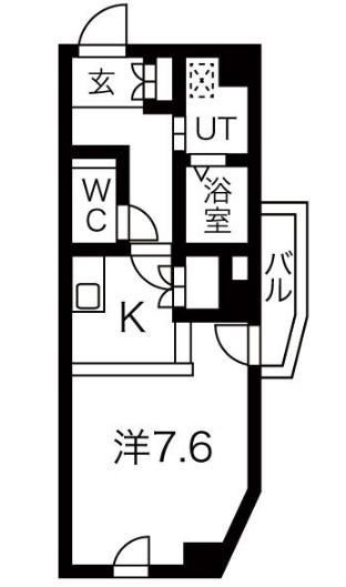 リエス上ノ宮(ワンルーム/6階)の間取り写真