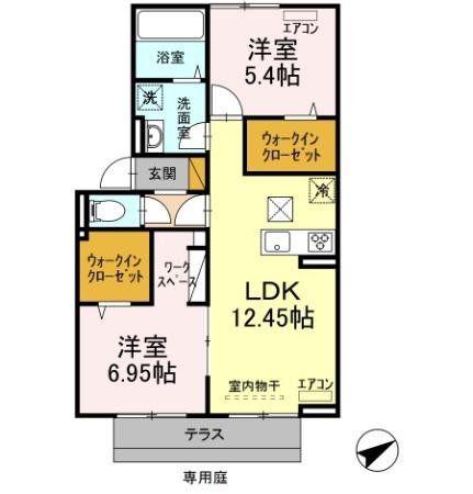 RHB千城台(2LDK/1階)の間取り写真