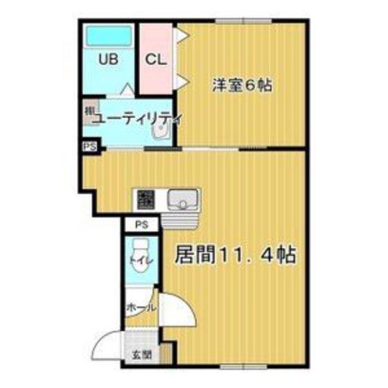 函館市電湯川線 昭和橋駅 徒歩15分 4階建 築9年(1LDK/1階)の間取り写真