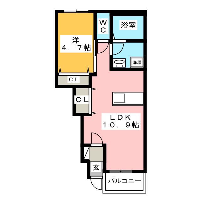 ピアヴィレッジII(1LDK/1階)の間取り写真