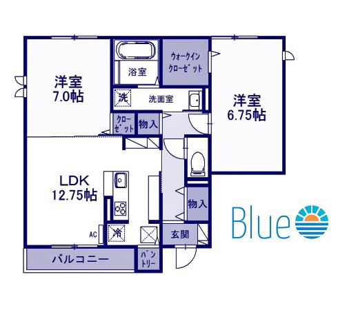 プランドール鎌倉(2LDK/1階)の間取り写真