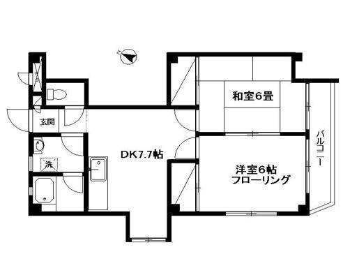 カーサグレイス(2DK/4階)の間取り写真