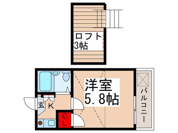 京成本線 京成高砂駅 徒歩4分 2階建 築38年(1K/2階)の間取り写真