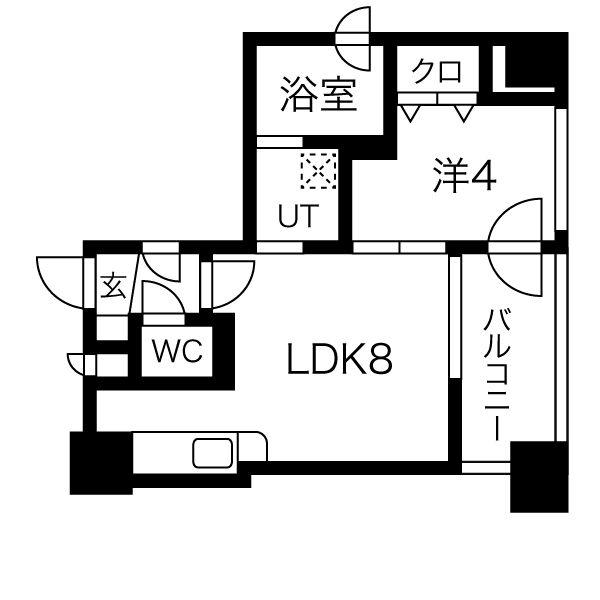 クラッセ麻生ステーション(1LDK/4階)の間取り写真