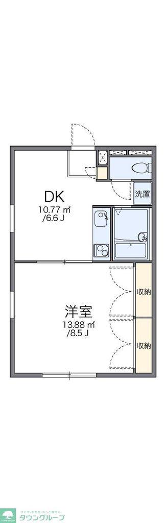 レオパレス拝島町(1DK/1階)の間取り写真