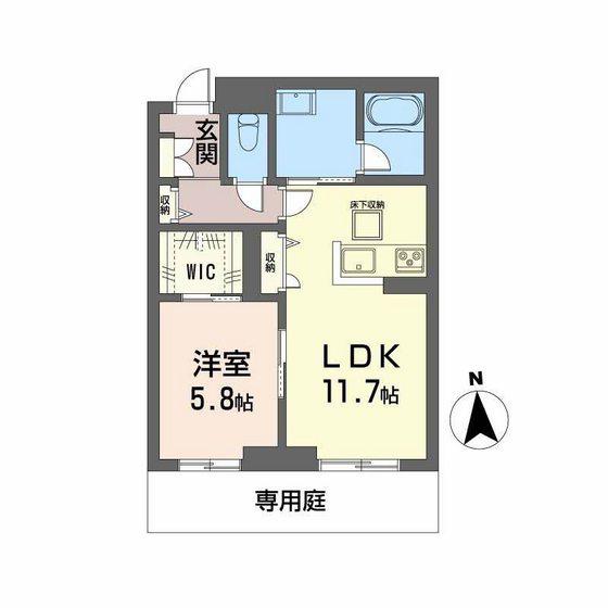 グランフィール(1LDK/1階)の間取り写真
