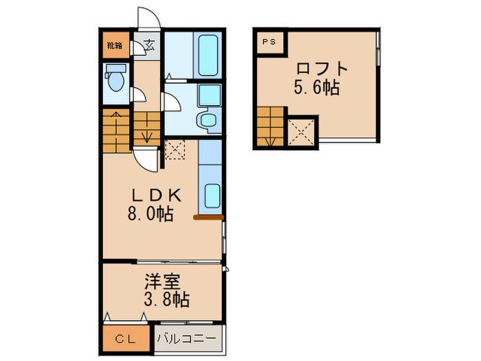 CASA FELICE(1LDK/1階)の間取り写真
