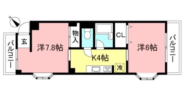 メゾン小石川(2K/2階)の間取り写真