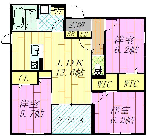 D-AVANTI(3LDK/1階)の間取り写真
