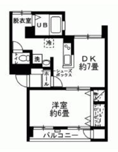 ウェスティン駒沢(1DK/2階)の間取り写真