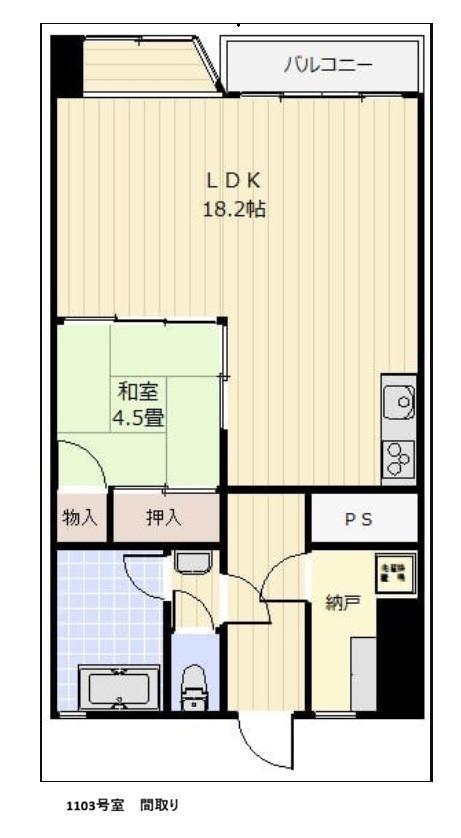 ビレッタ熊谷(1SLDK/11階)の間取り写真