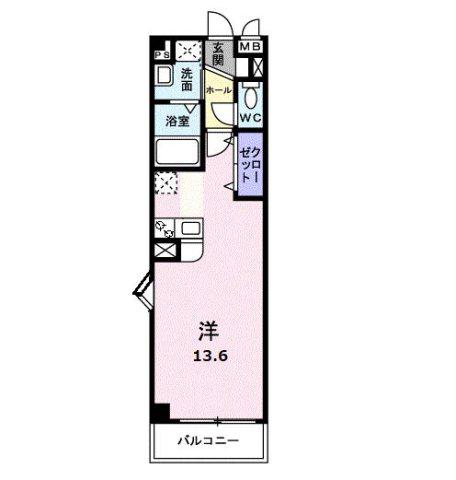 アルドーレ(ワンルーム/2階)の間取り写真