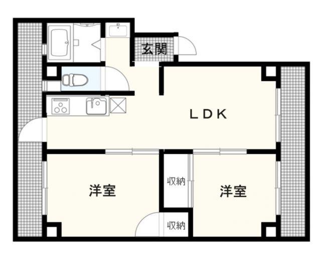 ネクサス和歌浦1(2LDK/3階)の間取り写真