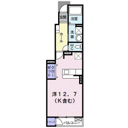 デフィII(ワンルーム/1階)の間取り写真