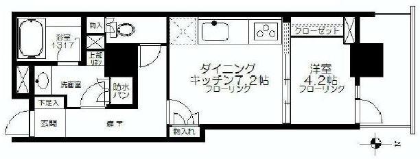 コスモポリス品川(1DK/5階)の間取り写真