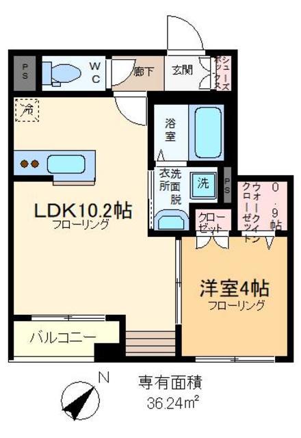 LATORIA(1LDK/3階)の間取り写真