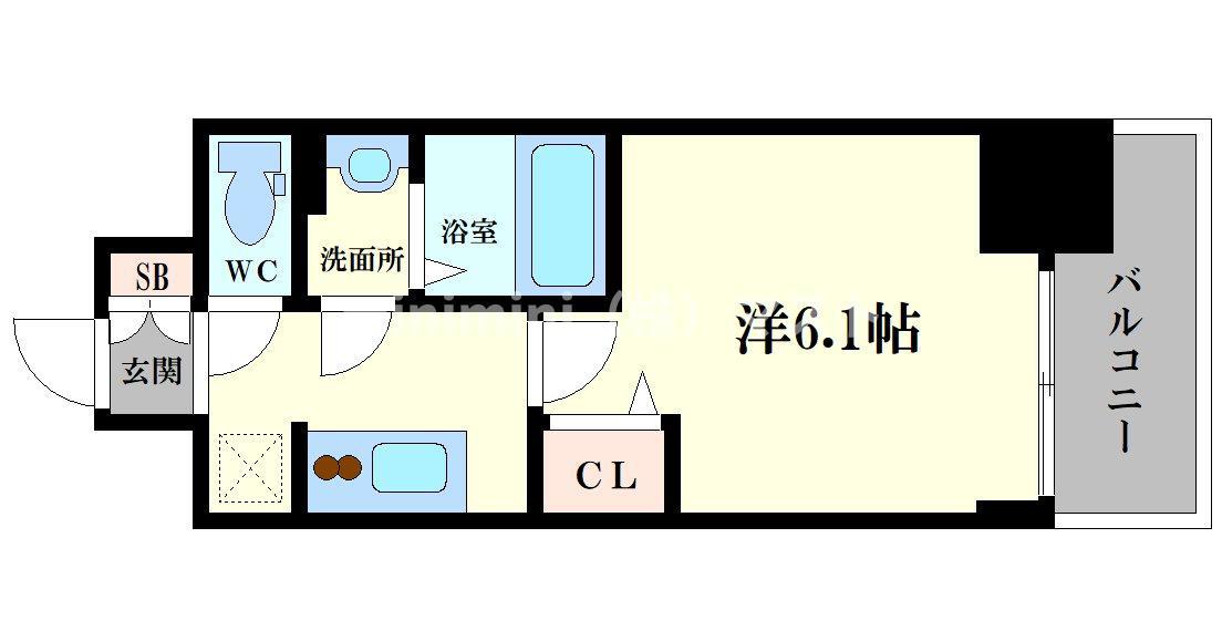 ファステート大正駅前トロフィ(1K/4階)の間取り写真
