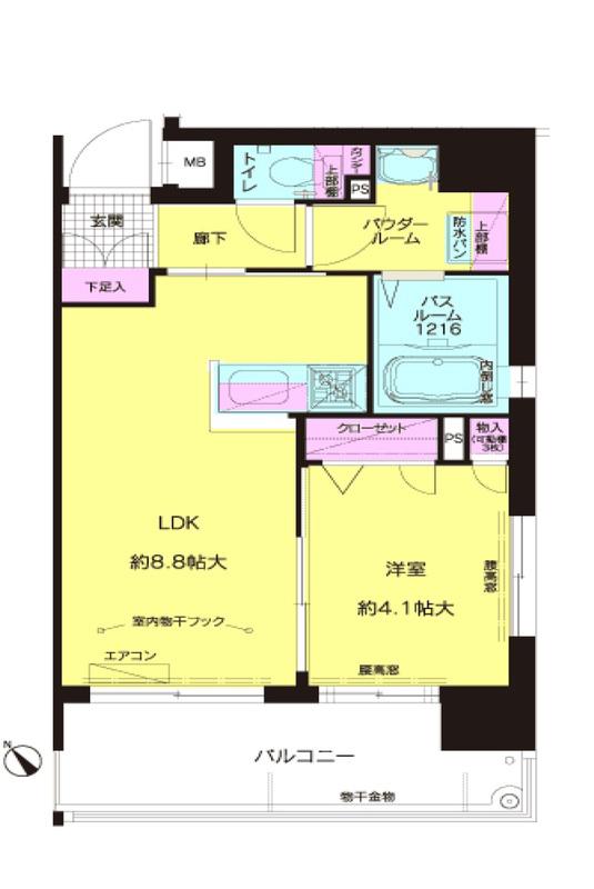 エフ・パルク高宮(1LDK/11階)の間取り写真