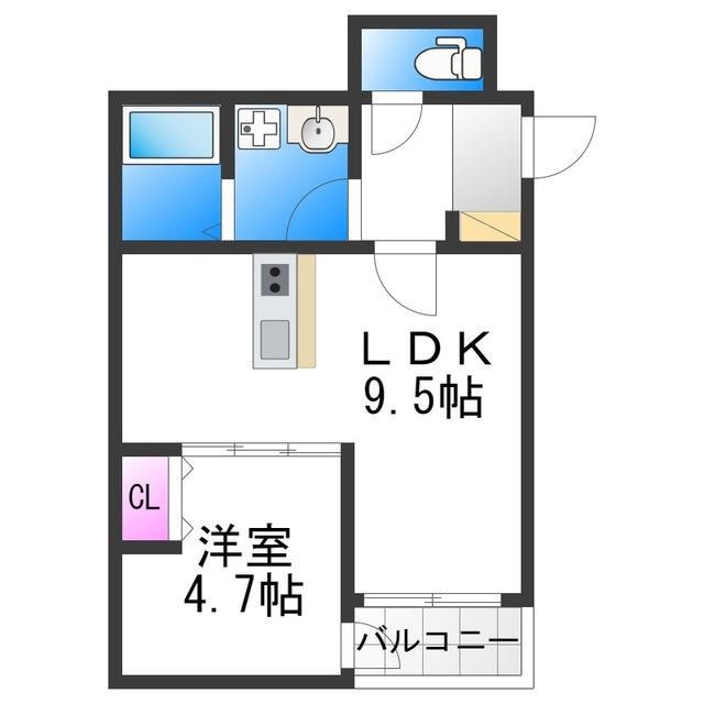 MEW STYLE APARTMENT(1LDK/1階)の間取り写真