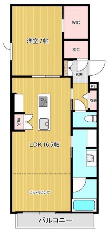 ステラ キャシェット(1LDK/1階)の間取り写真