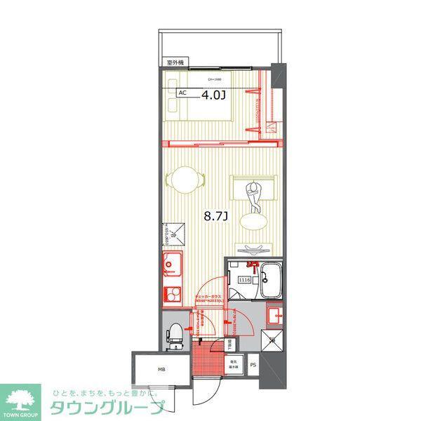 TQレジデンス名古屋錦(1LDK/4階)の間取り写真