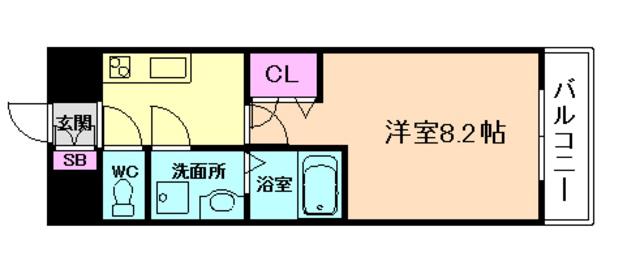 ララプレイス大阪ウエストゲート(1K/6階)の間取り写真