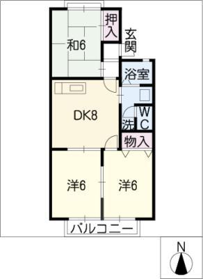 グリーンライフ青山 A棟(3DK/1階)の間取り写真